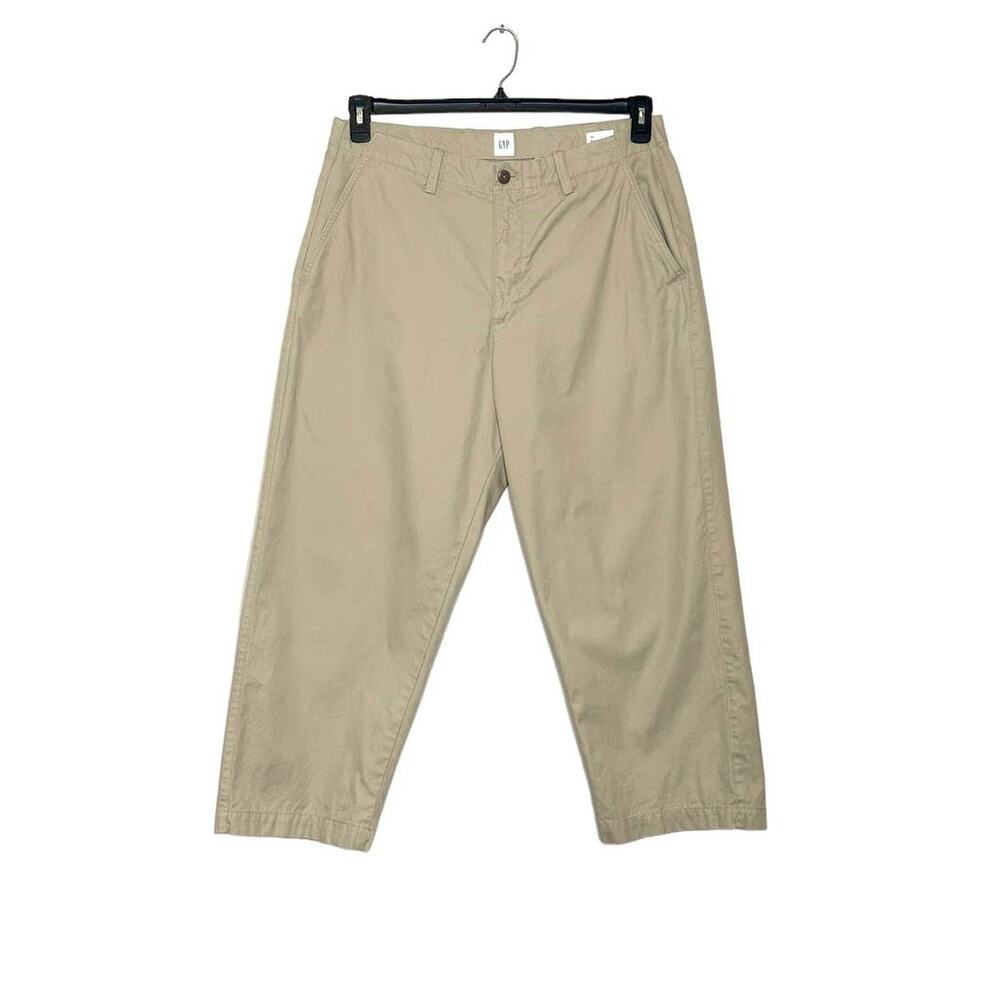 Gap vintage style beige wide leg casual capri pants size 34